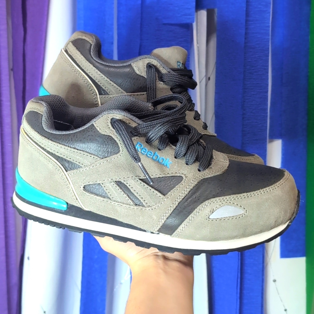 EUC Reebok | Prelaris RB977 work shoes in grey, teal, slip & oil resistant